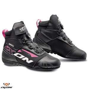 Ghete moto Ixon Ranker WP LS - dama, all season, impermeabile, roadster, negru/alb