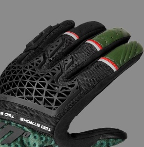 Manusi moto Seventy Degrees SD-N60 Two Stroke - barbati, vara, naked/adventure, degete tactile, negru/verde/rosu - Img 2