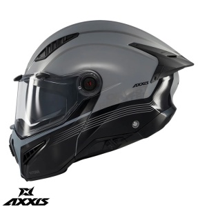 Casca Axxis GhostFighter SV Bitone - Flip-up, negru/gri lucios, Ochelari soare incluși, ECE 22.06 - Img 3