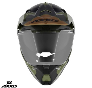 Casca Axxis Wolf DS Hydra - Adventure, verde mat, Ochelari soare incluși - Img 3