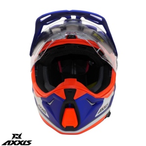 Casca Axxis Wolf DS Roadrunner - Adventure, albastru lucios, Ochelari soare incluși - Img 3