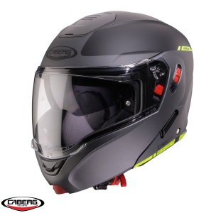 Casca Caberg Horus X Ray - Flip-up, negru/gri/rosu fluor mat, Ochelari soare incluși, ECE 22.06 - Img 2