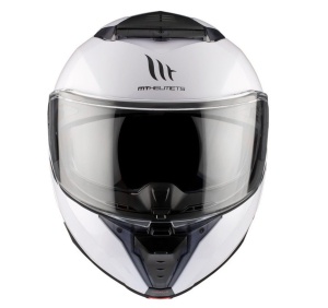 Casca MT Helmets Atom 2 SV - Flip-up, alb lucios, Ochelari soare incluși, ECE 22.06 - Img 2