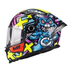 Casca MT Helmets Braker SV Crazy Teddy - Integrală, ochelari soare incluși, ECE 22.06 - Img 2