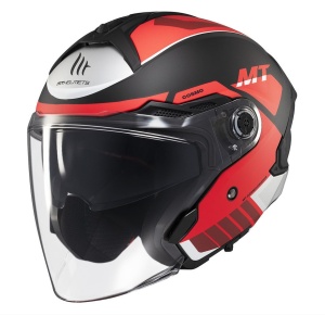 Casca MT Helmets Cosmo SV Cruiser - Open face, rosu mat, Ochelari soare incluși, ECE 22.06 - Img 2
