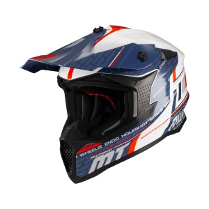 Casca MT Helmets Falcon S Ruler - Cross enduro, alb, ECE 22.06
