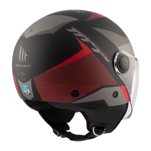 Casca MT Helmets Street S Poke - Open face, rosu mat, ECE 22.06 - Img 3