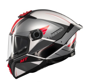 Casca MT Helmets Thunder 4 SV Freeway - Integrală, gri lucios, Ochelari soare incluși, ECE 22.06