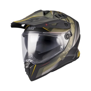 Casca MT Helmets Track SV Questor - Adventure, verde military mat, Ochelari soare incluși, ECE 22.06 - Img 2
