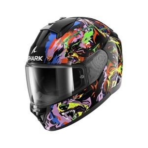 Casca SHARK RIDILL 2 RAGING BEAST - Integrală, negru/albastru/roz/mov/galben, Ochelari soare incluși