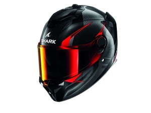 Casca SHARK SPARTAN GT PRO KULTRAM CARBON - Integrală, negru/rosu lucios, Ochelari soare incluși