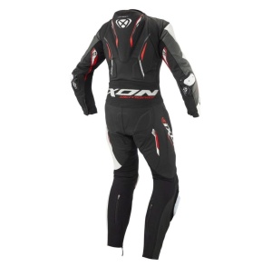 Costum Moto Ixon Demonio Barbati Vara Piele Negru/Alb/Rosu - Img 2