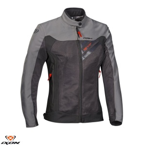 Geaca moto Ixon Orion LS - dama, vara, impermeabila, roadster/racing, gri/rosu
