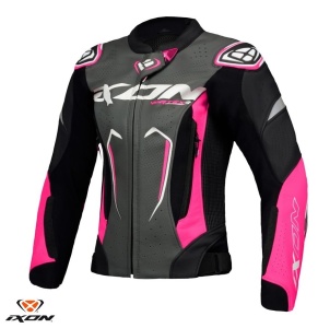 Geaca moto piele Ixon Vortex 3 LS - dama, vara, racing, alb