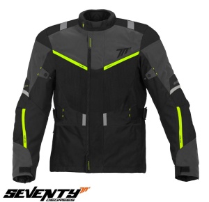 Geaca moto Seventy Degrees SD-JT83 - barbati, iarna, impermeabila, touring, negru/galben fluor
