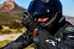 Manusi moto piele Ixon Pro Hawker MS - barbati, iarna, impermeabile, roadster, degete tactile, negru/rosu - Img 4