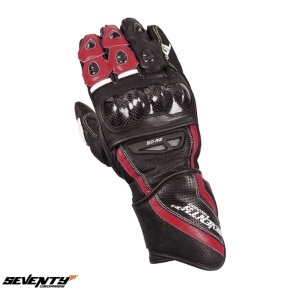 Manusi moto piele Seventy Degrees SD-R2K - copii, vara, racing, negru/rosu - Img 2