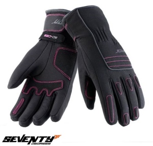 Manusi moto Seventy Degrees SD-C29 - dama, impermeabile, negru/roz