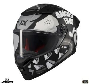 Casca Axxis Fenix Angry Face B2 Negru Mat - Img 2