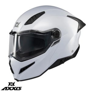 Casca Axxis GhostFighter SV - Flip-up, alb lucios, Ochelari soare incluși, ECE 22.06 - Img 2