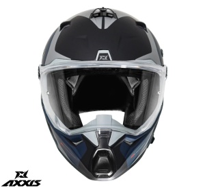 Casca Axxis Wolf DS Hydra - Adventure, albastru mat, Ochelari soare incluși - Img 2