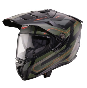 Casca Caberg Tanami SV Ranger N6 - Adventure, negru verde portocaliu, Pinlock și ochelari soare incluși, ECE 22.06