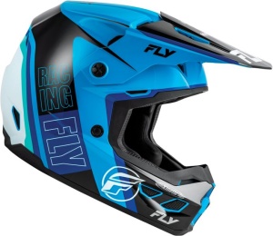 Casca Fly Racing KINETIC - Cross enduro, negru/alb/albastru, ECE 22.06 - Img 4