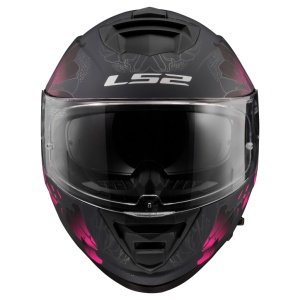 Casca LS2 Storm II Burst dama - negru/roz mat, ochelari soare - Img 2