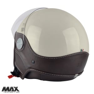 Casca Max Helmets DJ06 LS Vision - Open face, crem lucios/maro, ECE 22.06 - Img 2