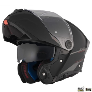 Casca MT Helmets Atom 2 SV - Flip-up, negru mat, Ochelari soare incluși, ECE 22.06