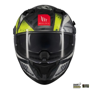 Casca MT Helmets Braker SV Fury - Integrală, gri/galben lucios, Ochelari soare incluși, ECE 22.06 - Img 3