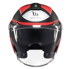 Casca MT Helmets Cosmo SV Cruiser - Open face, rosu mat, Ochelari soare incluși, ECE 22.06 - Img 3
