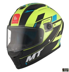 Casca MT Helmets Stinger 2 Zivze - Integrală, galben fluor mat, ECE 22.06 - Img 2