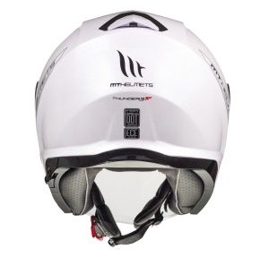Casca MT Helmets Thunder III SV Jet - Open face, alb lucios, Ochelari soare incluși - Img 4