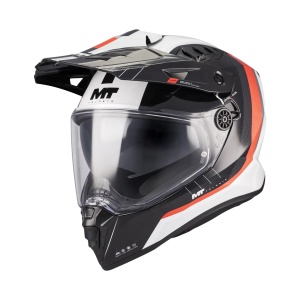Casca MT Helmets Track SV Nomad - Adventure, negru/alb/rosu lucios, Ochelari soare incluși, ECE 22.06 - Img 2