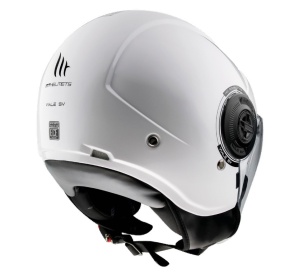 Casca MT Helmets Viale SV S - Open face, alb lucios, Ochelari soare incluși, ECE 22.06 - Img 3