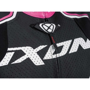 Costum moto dama Ixon Vortex Lady LS vara, negru/alb/fuchsia - Img 3