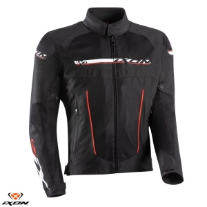 Geaca moto Ixon T-Rex MS - barbati, all season, impermeabila, roadster/racing, negru/alb/rosu