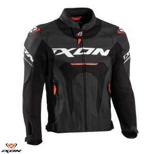 Geaca moto piele Ixon Jackal JKT MS - barbati, vara, sport, negru/alb/rosu