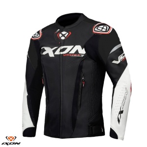 Geaca moto piele Ixon Vortex 3 MS - barbati, vara, racing, negru/alb