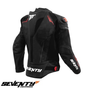 Geaca moto piele Seventy Degrees SD-JL24 Spoiler - barbati, all season, impermeabila, racing, negru/rosu - Img 2
