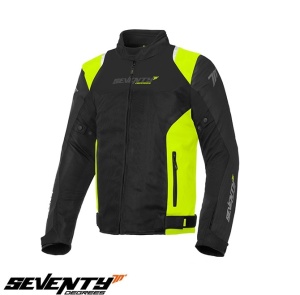 Geaca moto Seventy Degrees SD-JR48 - barbati, vara, sport, negru/galben fluor