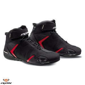 Ghete moto Ixon Gambler WP MS - barbati, all season, impermeabile, roadster, negru/rosu