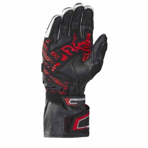 Manusi moto piele Ixon Thunder Air MS - barbati, vara, racing, degete tactile, negru/rosu/alb - Img 2