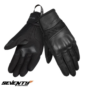 Manusi moto piele Seventy Degrees SD-C36 Icon - barbati, vara, urban, degete tactile, negru
