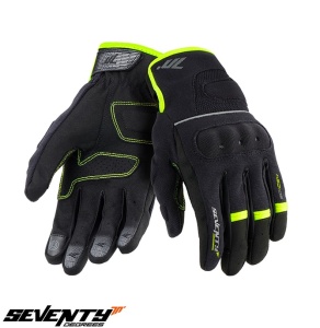 Manusi moto Seventy Degrees SD-C54 - barbati, vara, urban, degete tactile, negru/galben