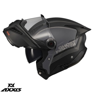 Casca Axxis GhostFighter SV Bitone - Flip-up, gri mat, Ochelari soare incluși, ECE 22.06