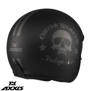 Casca Axxis Hornet S SV Vintageclub - Open face, negru mat, Ochelari soare incluși, ECE 22.06 - Img 4