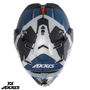 Casca Axxis Wolf DS Hydra - Adventure, albastru mat, Ochelari soare incluși - Img 3