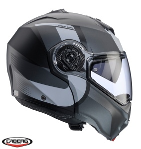 Casca Caberg Duke Evo SV Indy - Flip-up, negru/gun metal/gri mat, Ochelari soare incluși, ECE 22.06 - Img 4